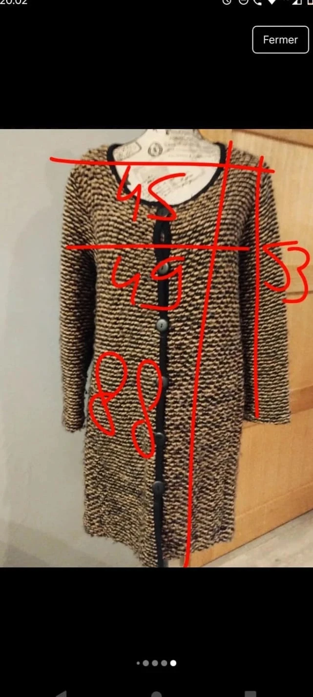 Cardigan longo preto/marrom, G!ozé, T38 – photo 10